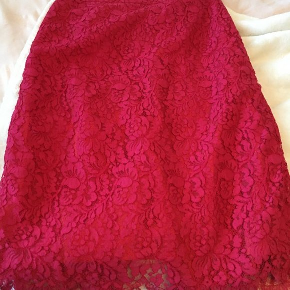kate spade magenta pink red lace skirt size 4 nwot - Picture 9 of 16